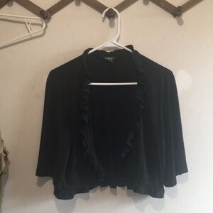 Black rayon ruffle cover jacket